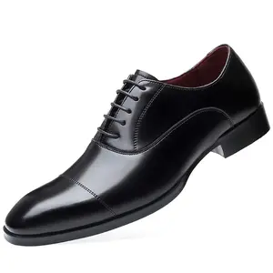 Nuovo arrivo scarpe eleganti da uomo in vera pelle Oxfords scarpe da ufficio con lacci che aumentano l'altezza Chaussures En Cuir Pour Homme Shoes