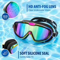 Gafas de Natación para Niños XIALE, Lentes de Espejo Antivaho, Sello de Silicona Suave, Correa Ajustable, Tapones para los Oídos, Estuche Protector, Color y Logotipo Personalizables