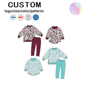 Conjunto de Dos Piezas para Niñas en Pre-venta: Túnica de Manga Larga y Leggings, Traje de Una Pieza para Bebés, Diseños Combinables para Hermanas - Product Image 1