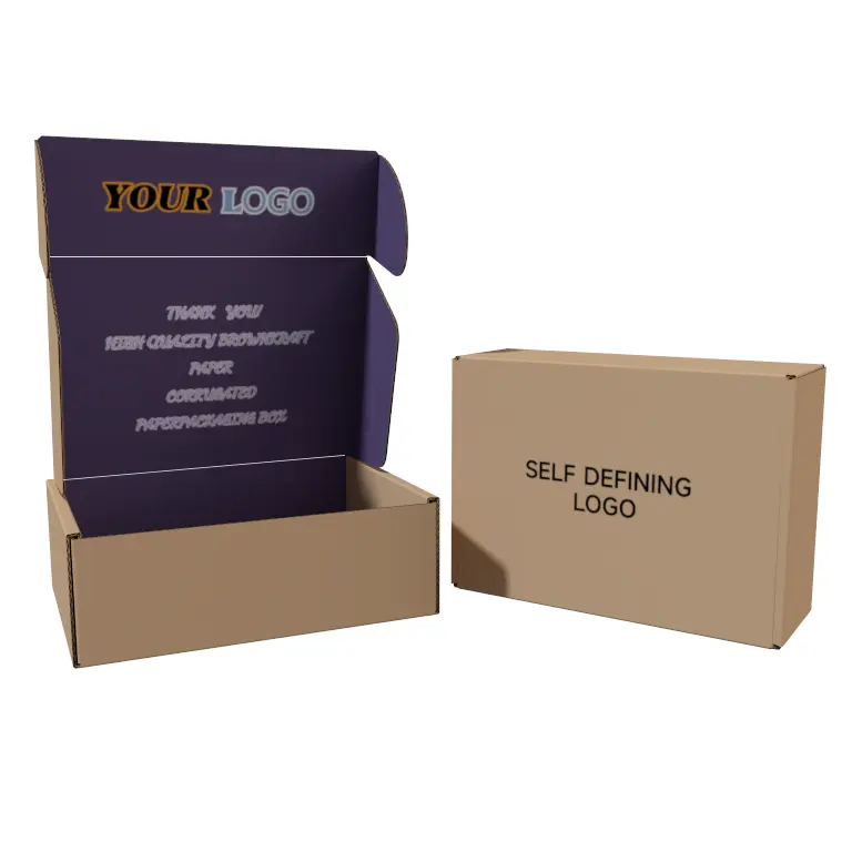 Fábrica Fabricação Papel Ondulado Frete Personalizado Correio Embalagem Carton Box Preto Mailing Carton Box Logotipo Personalizado