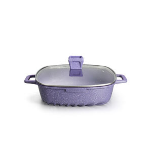 Cuisine professionnelle carrée en aluminium grande cuisine pas cher <span class=keywords><strong>rose</strong></span> <span class=keywords><strong>camping</strong></span> revêtement céramique antiadhésif ensemble de casseroles en <span class=keywords><strong>granit</strong></span> avec logo - Product Image 6