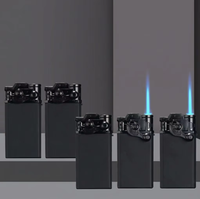Briquet torche en métal rechargeable au butane, logo personnalisé, vente en gros, briquet pas cher, cadeau promotionnel