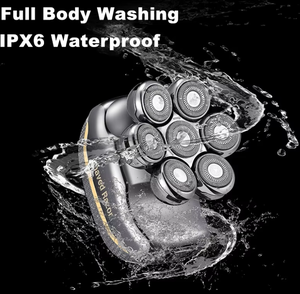 Rasoirs multifonctionnels 7D pour hommes chauves, rasoir électrique rechargeable USB 6 en 1 sans fil pour hommes, <span class=keywords><strong>tondeuse</strong></span> à <span class=keywords><strong>barbe</strong></span>, <span class=keywords><strong>nez</strong></span> et corps - Product Image 2