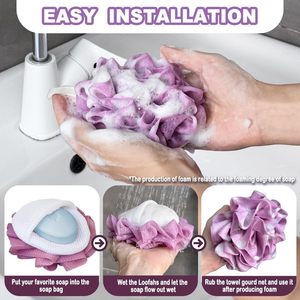 ฟองน้ำใยบวบอาบน้ำแบบใหม่ อุปกรณ์อาบน้ำ ฟองน้ำขัดผิว - Product Image 6