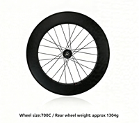Jeu de roues de vélo à pignon fixe en fibre de carbone à bas prix, fabriqué en Chine, moyeux de vélo de piste à roulements à billes, avant 3 rayons, arrière 88 rayons, modèle R508