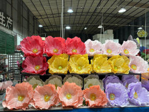 Nouvelles <span class=keywords><strong>fleurs</strong></span> géantes en papier de soie double couche, rose clair et bleu, pour Noël, la remise des diplômes et la fête des Mères - Product Image 2