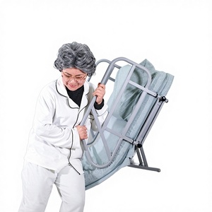 Colchón de fibra de aire 4D con alivio de presión, reposapiés y barandilla de protección para adultos y personas mayores, color azul claro, suavidad media. - Product Image 3