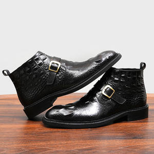 Botas de Tobillo Balmoral de Cuero para Hombre, Textura Lijada a Mano, Estilo Amish, Algodón, Resistentes al Agua, Antideslizantes - Product Image 2