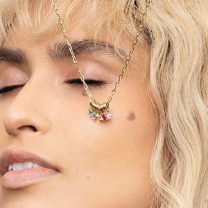 Hochwertige 18k Goldplattierte 925er Sterlingsilber Geburtskette mit Buntem Anhänger, Regenbogen Geburtsstein-Anhängern für die Schmuckherstellung - Product Image 5