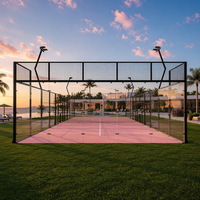 Cancha de Pádel Panorámica de Calidad Estable y Apariencia Atractiva, Conjunto Completo, Económico, con Toldo Personalizado Opcional
