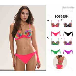 Conjunto de bikini con sujetador colorido y braguita con lazo lateral, colores surtidos, tallas 42, 44, 46, 48 - Product Image 1