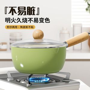 Ceramic Non Stick Milk Pot Single Serving With Lid For Gas And Induction Cookers Eco Friendly Hand Wash Only - Product Image 3