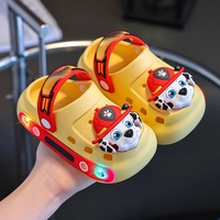 Sandales et Chaussures de Jardin d'Été Lumineuses pour Enfants, Sabots à Enfiler Garçon avec Motif Dessin Animé, Trous Lumineux pour l'Été