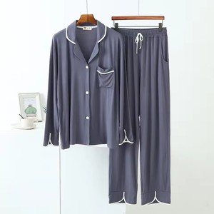 2025 venta al por mayor acogedor <span class=keywords><strong>2</strong></span> piezas Modal algodón bambú ropa de dormir manga larga cordón Pijamas Pjs pijamas conjunto de pijamas para mujeres - Product Image 2