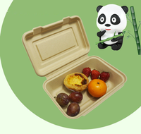 Boîte à lunch jetable en bambou biodégradable personnalisée boîtes de récipients alimentaires pliées pour restaurant plats à emporter