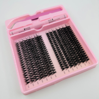 Kit de Cils Radiant Faits Main Effet Pointu avec Colle et Scellant, Cheveux de Vison/Soie/Synthétiques, Plateau Mixte 8-16mm, 2 Rangées, Maquillage de Mariée DIY