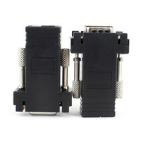 Konverter VGA RJ45 Perempuan Laki-laki CAT5E CAT6 Adaptor Kabel Jaringan Ethernet Extender PC Analog Connect Plug Switch untuk Monitor