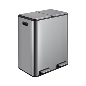 Thùng rác inox 60L hai ngăn có bàn đạp, thùng phân loại rác nhà bếp, thùng chứa rác trong nhà - Product Image 2