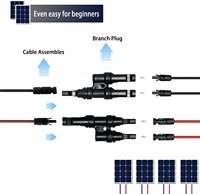 Connecteur de branche solaire de type T MC4, connecteur de branche PV en Y, 1000V 30A pour panneau solaire