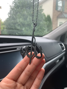 Decorazione Islamica in Metallo per Auto con Taglio Laser, Ciondolo Nero in Metallo per Auto, <span class=keywords><strong>Arte</strong></span> Islamica da Appendere - Product Image 3