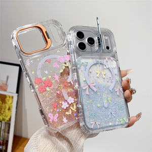 <span class=keywords><strong>Coque</strong></span> de téléphone magnétique 3-en-1 <span class=keywords><strong>transparente</strong></span> à dégradé, avec support d'objectif en colle époxy UV et peinture UV pour iPhone 18 17 Air 16 15 Pro Max - Product Image 3