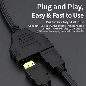 สายแยกสัญญาณ <span class=keywords><strong>HDMI</strong></span> 1080P Ultra HD 1 เข้า 2 ออก แบบตัวผู้ต่อตัวเมียคู่ ชุบทอง สำหรับ PS5 จอภาพ โปรเจคเตอร์ อะแดปเตอร์ <span class=keywords><strong>HDMI</strong></span> - Product Image 3