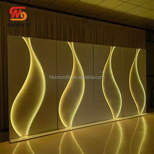 SMOOTH Custom 3D S Shaped Acrylic Backdrop Panel Led Light Strip Wave Arch for Wedding <b>Stage</b> Decoration - Product Image 3