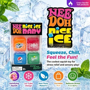 NeeDoh Four Brothers Squeeze Toys Sprite pour Fanta Pepsi Dr. Pepper Ice-Bite Jouets anti-stress à presser – Emballage en boîte pour tous les âges - Product Image 2