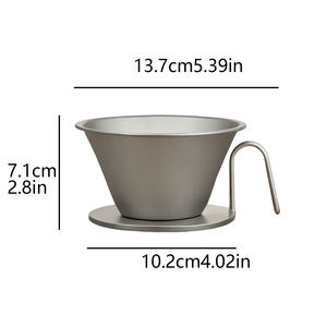 Filtre à café portable en titane pur pour l'extérieur, grande tasse en métal pour 1 à 4 personnes, idéal pour la maison et le camping - Product Image 6