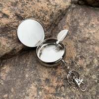 Porte-clés cendrier rond en métal avec porte-Cigarette, 36 pièces, 45mm