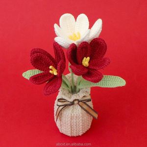 ดอกทิวลิปโครเชต์ประดิษฐ์ในกระถาง งานแฮนด์เมด สำหรับตกแต่งบ้าน - Product Image 2