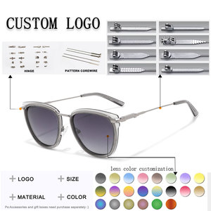 Gafas de Sol Rectangulares Unisex, Montura Metálica Completa, Lentes Marrones, Protección UV400, Ligeras, Logotipo Personalizado, Protección Solar para Adultos - Product Image 2