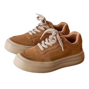 Men's Walking <b>Shoes</b> 2025 Autumn Winter New Cowhide Suede Fashion Trendy Platform <b>Lace</b>-up Elevator Retro <b>Brown</b> Casual Board <b>Shoes</b> - Product Image 5
