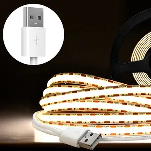 Günışığı 90 yüksekliği CRI LED bant ışıkları 2m LED şerit ışıkları COB LED şerit ışık USB