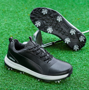 Chaussures de golf pour hommes, personnalisées OEM, imperméables, en cuir microfibre, à crampons, antidérapantes, noires, respirantes, de luxe, pour le sport en plein air - Product Image 2