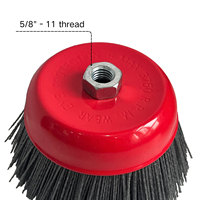 Brosse coupelle en nylon abrasif 3 "/4"/5 "M14 pour meuleuse d'angle Outil rotatif de polissage des métaux