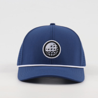 Casquette de baseball 5 panneaux Oxford personnalisée pour entreprise, imperméable, respirante, avec corde, pour le golf, motif Argyle, en caoutchouc/PVC