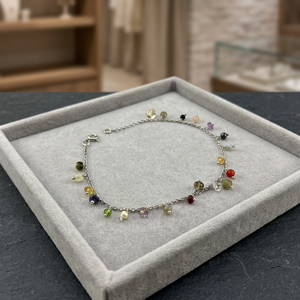 Tobillera de Plata 925 con Piedras Preciosas Naturales, Estilo Bohemio, Joyería Delicada para el Pie, de la India (Rajasthan), para Uso Diario, Unisex - Product Image 4