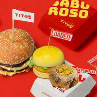 Combinaison Hamburger Box Set Impression Logo Restauration rapide À emporter Papier ondulé Burger Boîte pour petit déjeuner Boutique