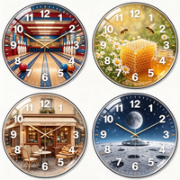 Horloge murale en verre avec cadran mécanique à aiguilles, design Art Déco, silencieuse, pour salon, épaisseur 0,4 cm