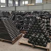 Vente en gros d'usine : Ensemble d'haltères hexagonales en caoutchouc pour salle de sport, en livres (lb)