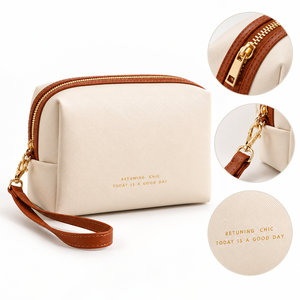 Bolsa de Cosméticos de Viaje, Bolsa de Maquillaje Estructurada con Correa de Muñeca Desmontable, Abertura Amplia para <span class=keywords><strong>Mujer</strong></span>, Logotipo Personalizado al por Mayor - Product Image 2