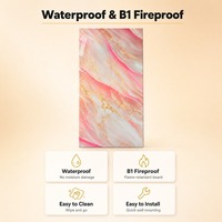 Lámina de PVC con Efecto Mármol, Panel Decorativo Impermeable para Paredes, Revestimiento Interior con Efecto Mármol, Material de Construcción