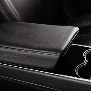 Housse de console pour Tesla Model 3, coussin d'accoudoir, résistant aux rayures, en cuir PU, protection de console centrale, accessoires de voiture - Product Image 6