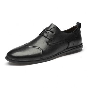 Chaussures habillées de luxe en cuir pour hommes, légères, antidérapantes, respirantes, à lacets, pour le bureau et les mariages - Product Image 6