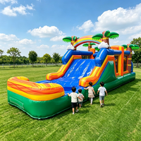 Toboggan aquatique gonflable pour fête d'anniversaire, parc aquatique pour enfants, piscine, divertissement en plein air, jeux aquatiques, location
