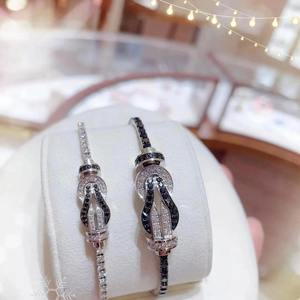 Factory Direct Women's 10K Solid Gold Plated Micro Insert Figure-of-Eight Full Zircon Charm <b>Bracelet</b> with <b>Horseshoe</b> Buckle - Product Image 2