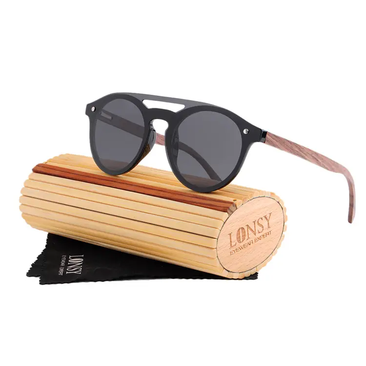 1 Piece Lens Polarized Wooden Sunglasses Big Size For Men And Women