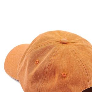 Gorra de béisbol informal transpirable color albaricoque del fabricante, gorras de béisbol personalizadas de sarga 100% algodón - Product Image 4