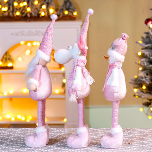 ตุ๊กตาคริสต์มาสสีชมพูขนาดใหญ่ ตุ๊กตาซานตาคลอส ตุ๊กตาหิมะ ตุ๊กตาเรนเดียร์ ของเล่นตกแต่งคริสต์มาสแบบยืดหดได้ - Product Image 2